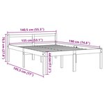 vidaXL Lit pour personne âgée cire marron 135x190cm bois de pin massif