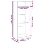vidaXL Garde-robe noir 80x50x200 cm bois d'ingénierie