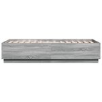 vidaXL Cadre de lit avec LED sans matelas sonoma gris 75x190 cm