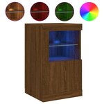 vidaXL Armoires latérales et lumières LED 2 Pièces chêne marron