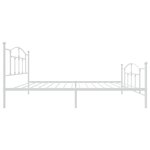 vidaXL Cadre de lit métal avec tête de lit/pied de lit blanc 107x203cm