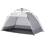 vidaXL Tente de plage 2 personnes gris libération rapide imperméable