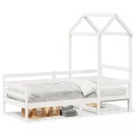 vidaXL Lit de jour avec toit blanc 90x200 cm bois de pin massif