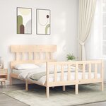 vidaXL Cadre de lit avec tête de lit 140x200 cm bois massif