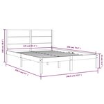 vidaXL Cadre de lit bois massif 135x190 cm double