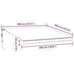 vidaXL Auvent rétractable automatique bordeaux 400x350 cm