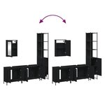 vidaXL Ensemble de meubles salle de bain 4 Pièces noir bois d'ingénierie