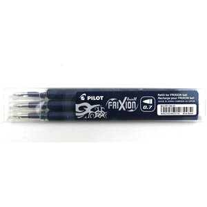 Set de 3 recharges pour roller frixion ball bls-fr7 bleu noir x 12 pilot