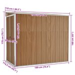 vidaXL Abri de jardin mural Marron 118x194x178 cm Acier galvanisé