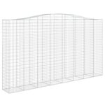 vidaXL Panier de gabions arqué 400x50x220/240 cm Fer galvanisé