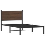 vidaXL Cadre de lit en métal avec tête de lit chêne marron 100x200 cm