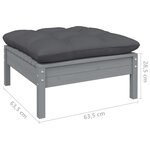 vidaXL Salon de jardin 9 Pièces avec coussins anthracite bois de pin