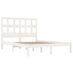 vidaXL Cadre de lit Blanc Bois de pin massif 150x200 cm Très grand