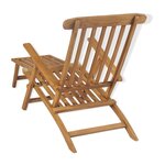 vidaXL Chaise de terrasse avec repose-pied Bois de teck solide