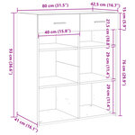 vidaXL Buffet chêne fumé 80x42 5x93 cm bois d'ingénierie