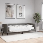 vidaXL Lit de jour avec matelas gris foncé 90x190 cm tissu