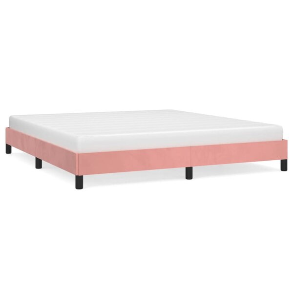 vidaXL Cadre de lit Rose 160x200 cm Velours