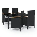vidaXL Ensemble à manger d'extérieur 5Pièces avec coussins Résine tressée