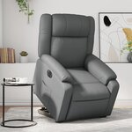 vidaXL Fauteuil inclinable de massage électrique gris similicuir