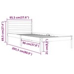 vidaXL Cadre de lit Bois de pin massif 90x200 cm