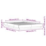 vidaXL Cadre de lit chêne fumé 120x190 cm bois d'ingénierie