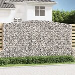 vidaXL Paniers à gabions arqués 4 Pièces 400x50x220/240 cm Fer galvanisé