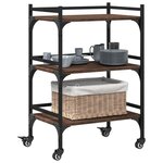 vidaXL Chariot de cuisine chêne marron 50x35x75 5 cm bois d'ingénierie