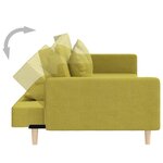 vidaXL Canapé-lit à 2 places avec deux oreillers Vert Tissu