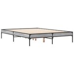 vidaXL Cadre de lit sonoma gris 135x190 cm bois d'ingénierie et métal
