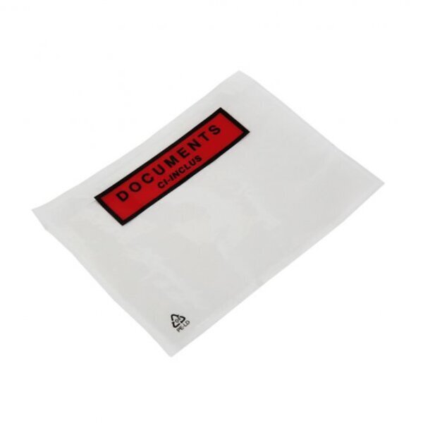 Lot de 1000 pochettes porte-documents adhésive imprimée 'dci' 22,5 x 11 cm