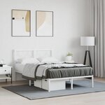 vidaXL Cadre de lit métal sans matelas et tête de lit blanc 120x190 cm