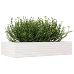 vidaXL Jardinière blanc 110x60x23 cm bois de pin massif
