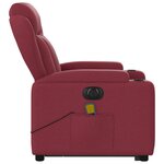 vidaXL Fauteuil inclinable de massage électrique Rouge bordeaux Tissu