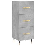 vidaXL Buffet haut Gris béton 34 5x34x180 cm Bois d'ingénierie