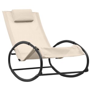 vidaXL Chaise longue avec oreiller acier et textilène crème