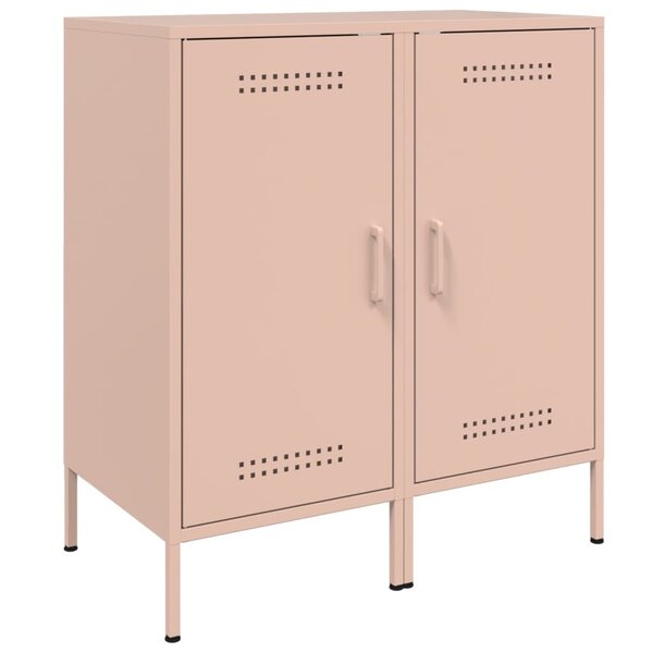 vidaXL Buffets 2 Pièces rose 36x39x79 cm acier laminé à froid