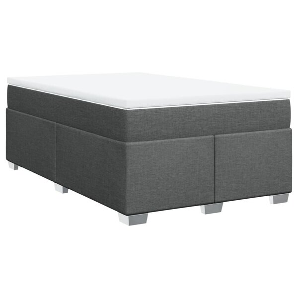 vidaXL Sommier à lattes de lit avec matelas Gris foncé 120x200cm Tissu