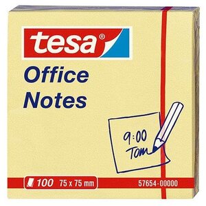 Lot de 12 Blocs 'Office Notes' repositionnables, 75 x 75 mm, jaune TESA