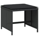 vidaXL Tabourets de jardin et coussins lot de 4 noir 41x41x36 cm rotin
