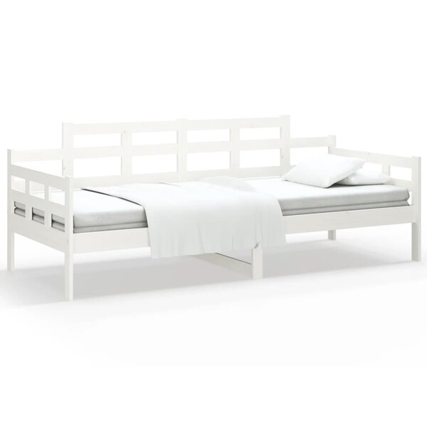vidaXL Lit de jour blanc bois de pin massif 80x200 cm