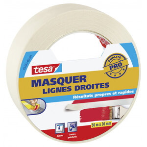 Ruban de masquage lignes droites tesa 50m x 30mm