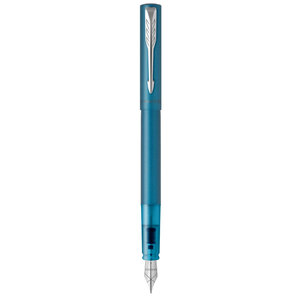 PARKER VECTOR XL Stylo plume laque turquoise métallisée sur laiton plume moyenne encre bleue Coffret cadeau
