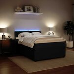 vidaXL Sommier à lattes de lit et matelas Noir 160x200 cm Velours