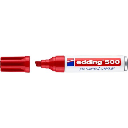 Marqueur Permanent 500 Rouge Pointe Large Biseautée 2-7 mm EDDING