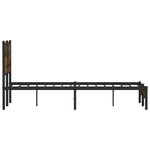 vidaXL Cadre de lit en métal sans matelas chêne fumé 120x190 cm
