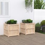 vidaXL Jardinières 2 Pièces bois de pin massif
