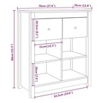 vidaXL Buffet Gris 70x35x80 cm Bois massif de pin