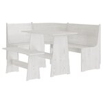 vidaXL Ensemble à manger REINE 3 Pièces blanc bois de pin massif