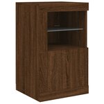 vidaXL Buffet avec lumières LED chêne marron 164x37x67 cm