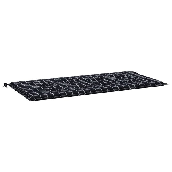 vidaXL Coussin de banc de jardin carreaux noir 120x50x4cm tissu oxford